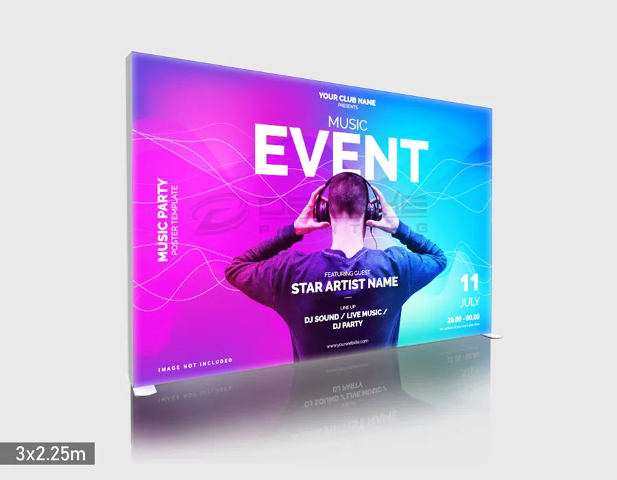 3 x 2.25m Backlit Backdrop Lahore