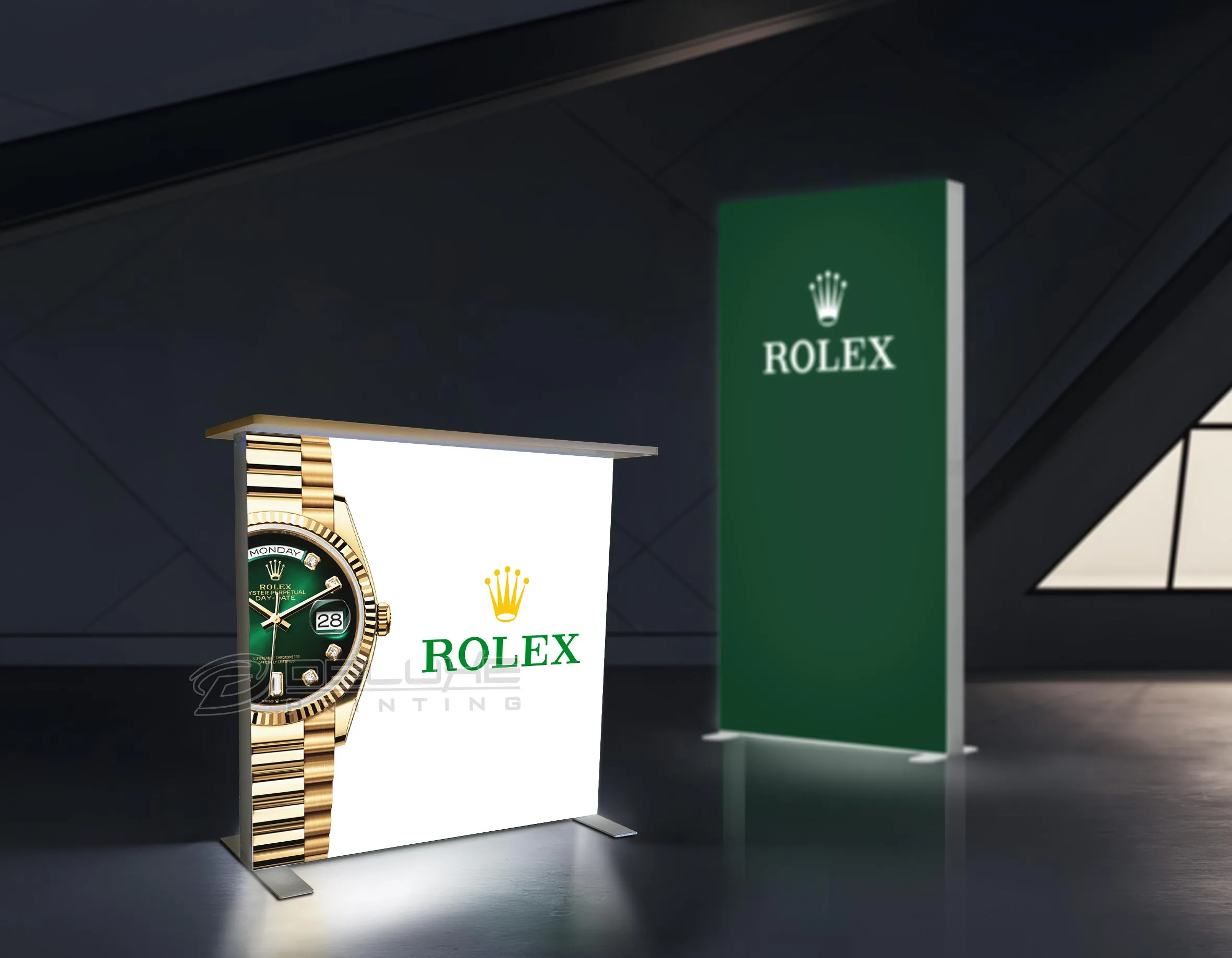 backlit exhibition counter with custom branding Exhibition Counter Printing Lahore