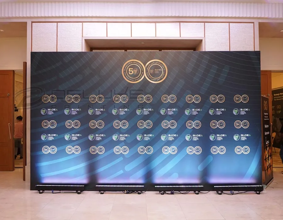 LED Lights Wooden Frame Backdrop Printing Lahore