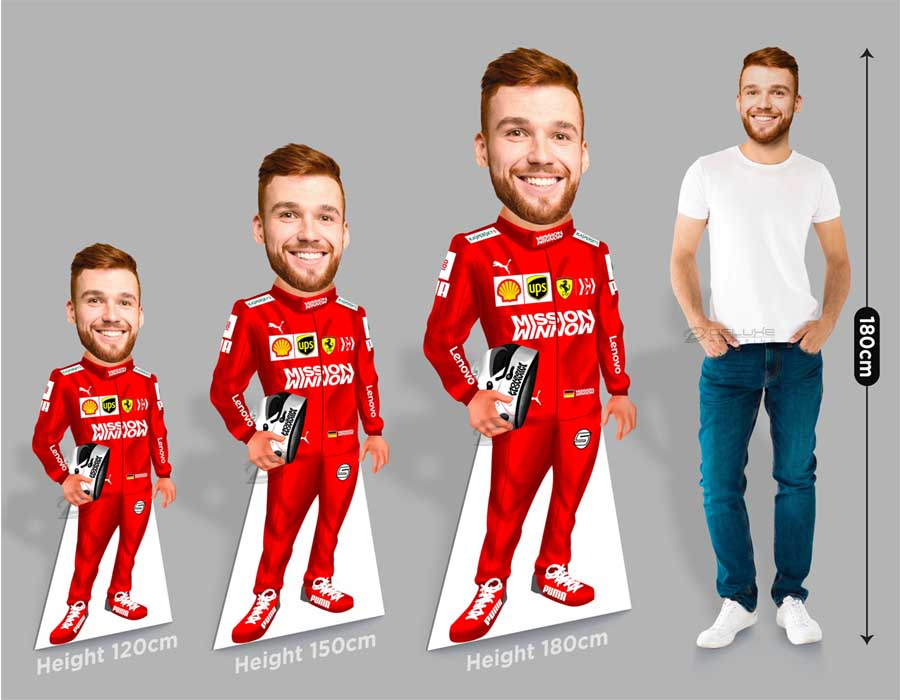 Racer Caricature Cutout Standee Printing