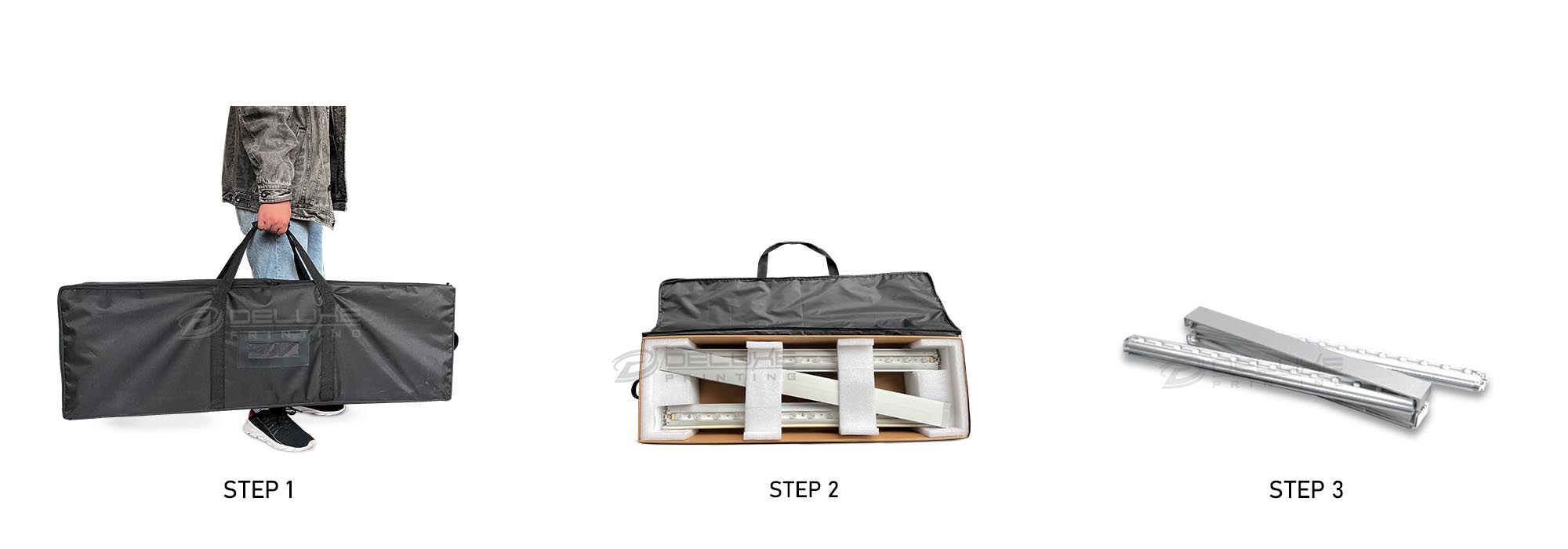 Snapfold Backlit Standee Bag Setup Lahore