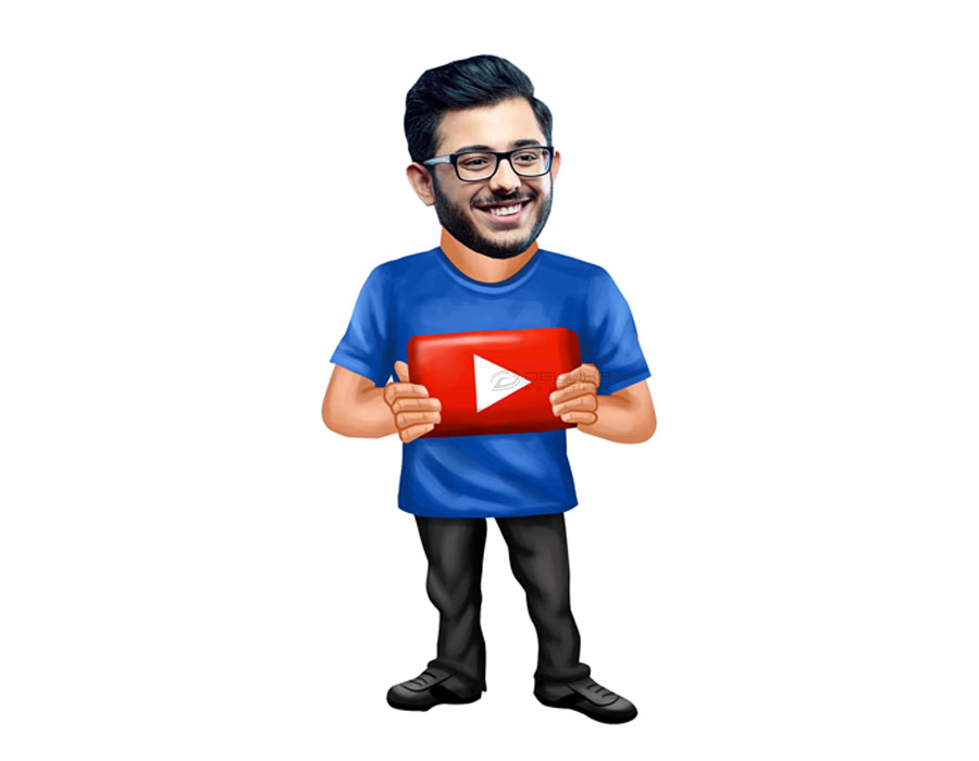Youtuber Caricature Cutout Standee Lahore