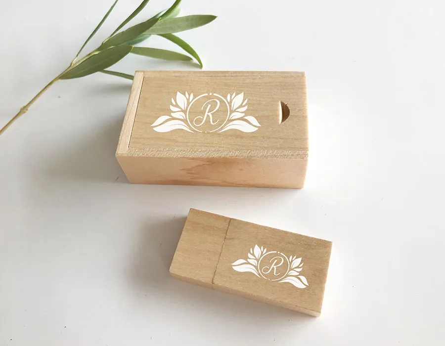 Wooden USB White Printing Lahore
