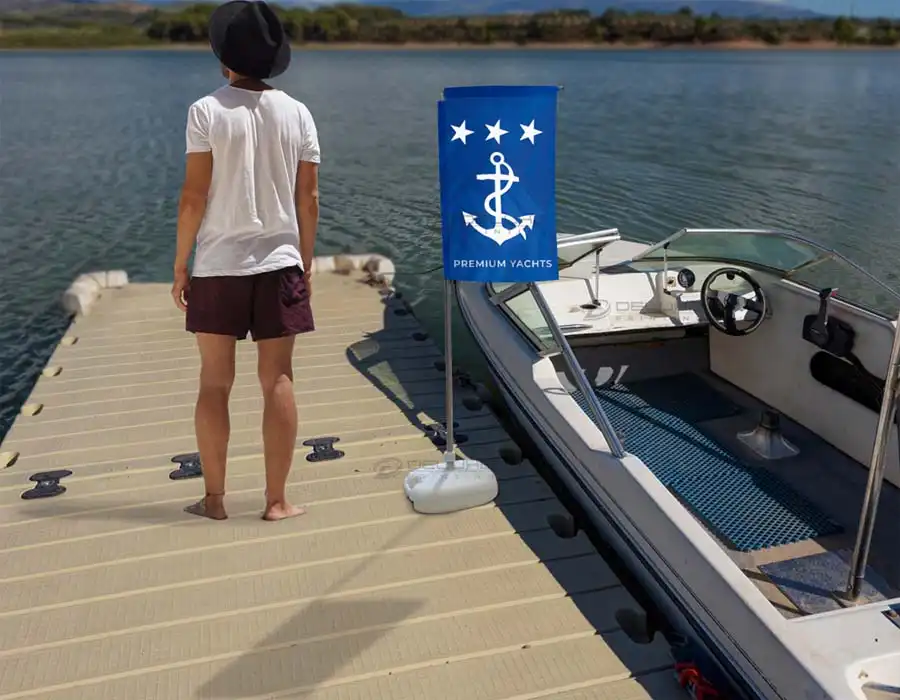 L Shape Market Flags Printing Lahore