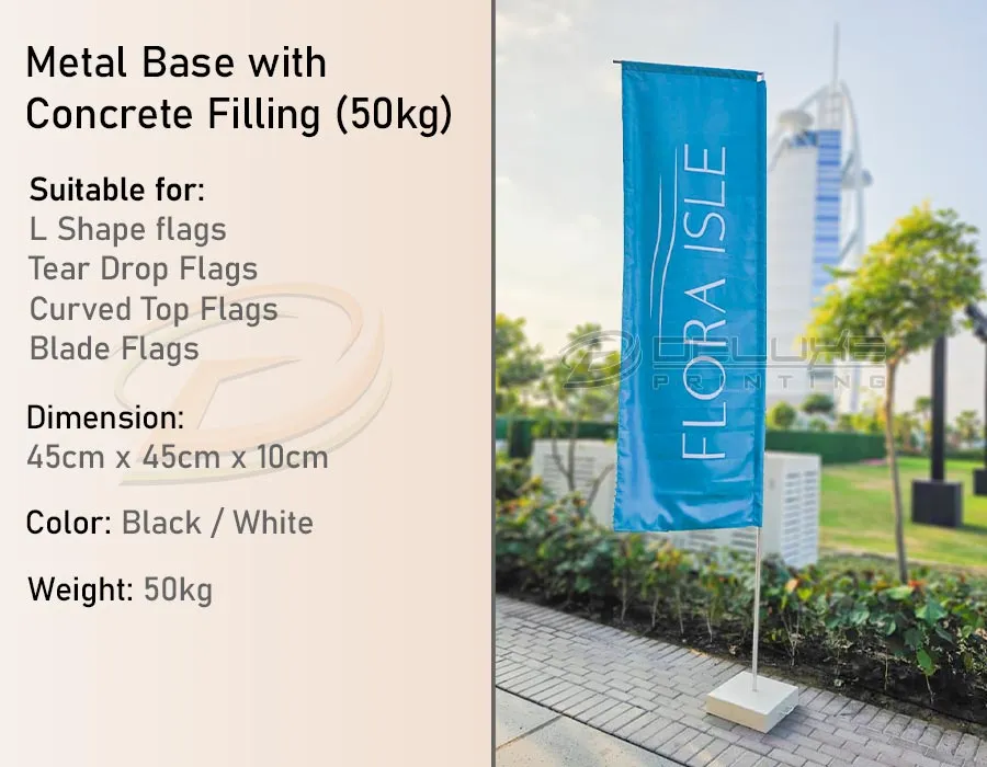 Metal Base with Concrete Filling (50 kgs)