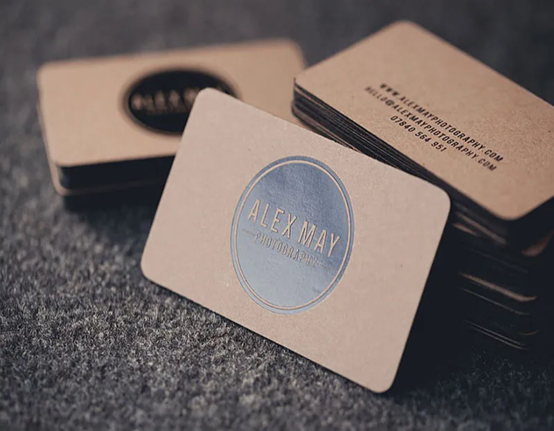 Kraft Business Cards Black Foil Lahore