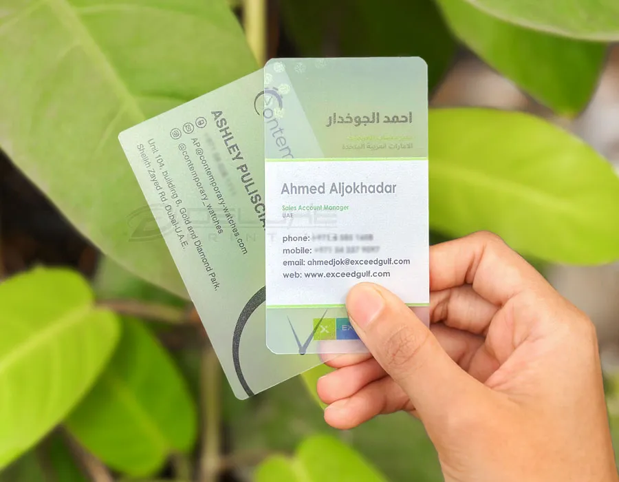 Transparent Business Cards Printing Lahore