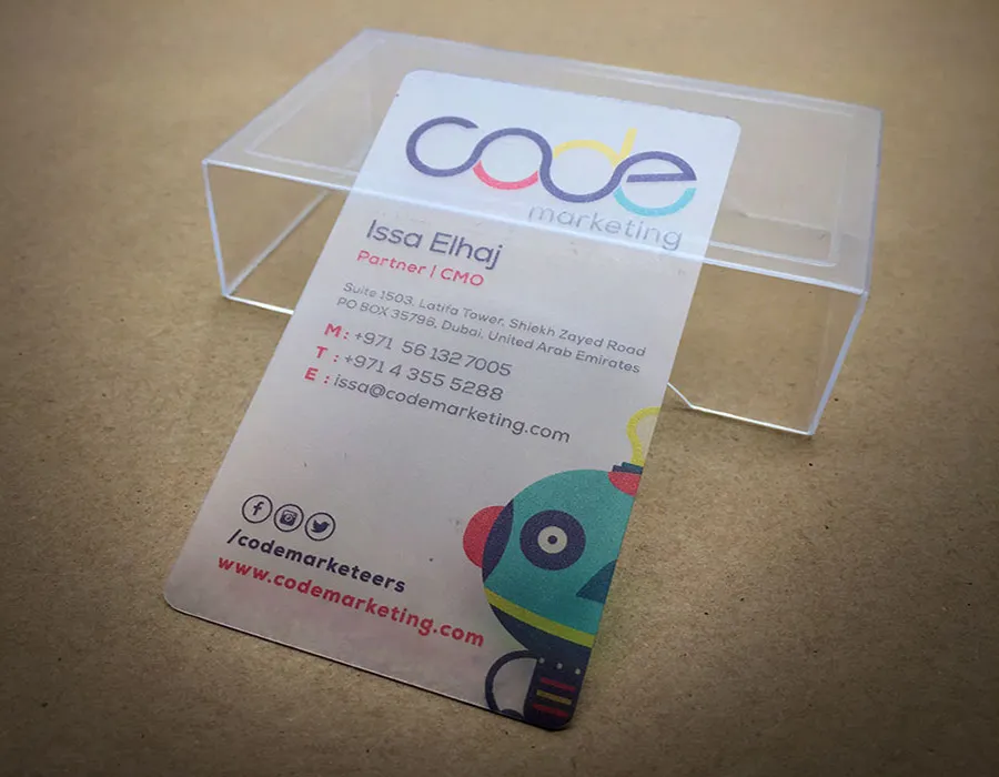 Clear Plastic Business Cards Lahore