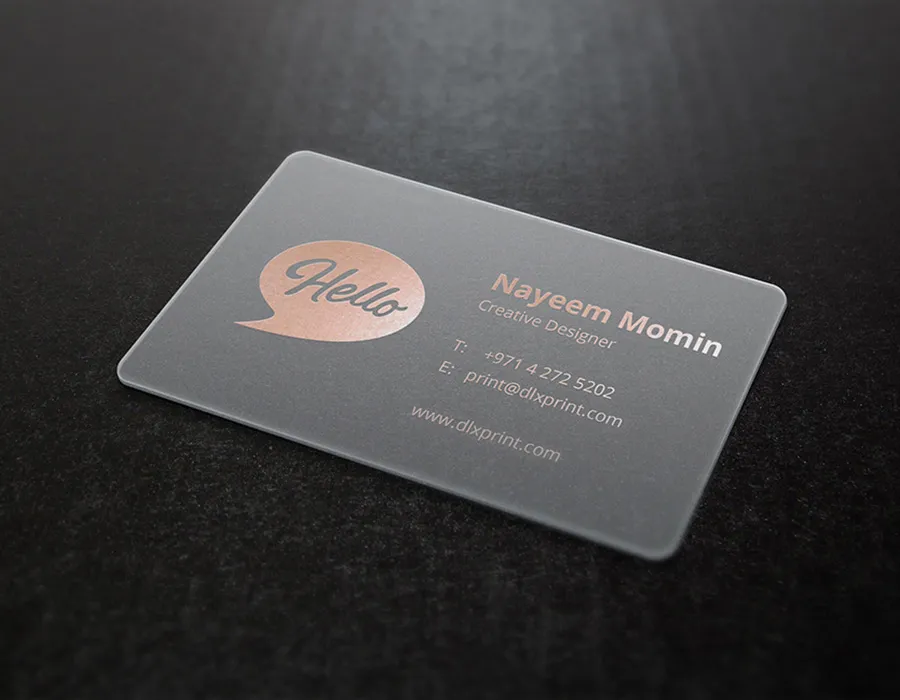 Translucent Business Cards Printing Lahore