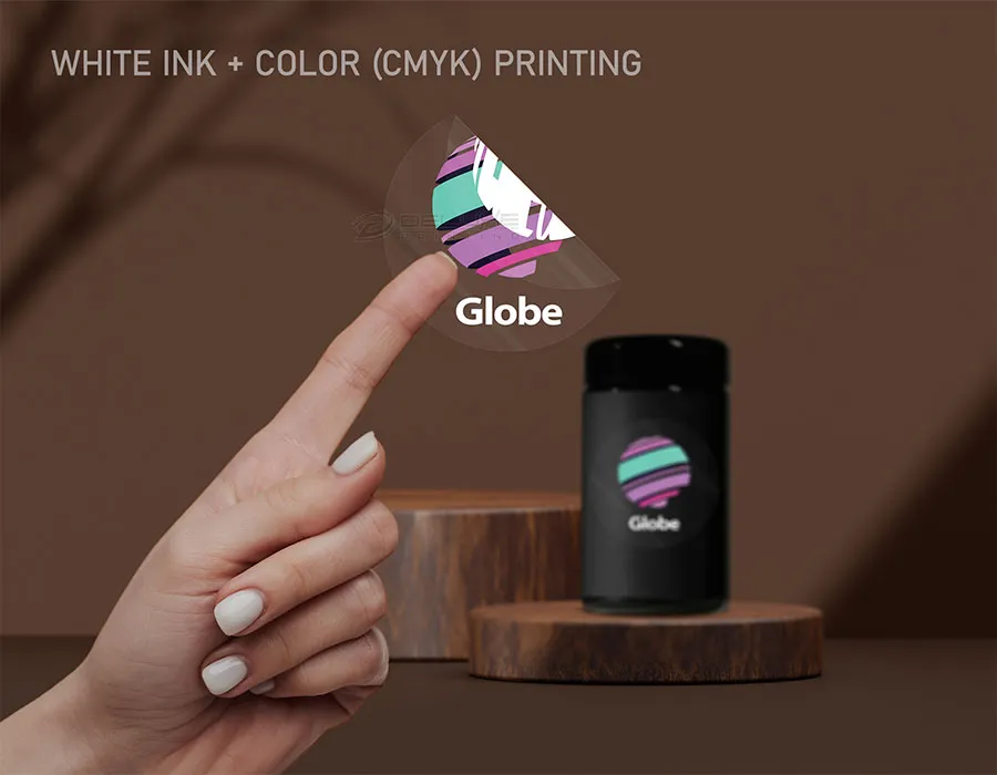 White Ink with Color Ultra Clear Stickers Lahore