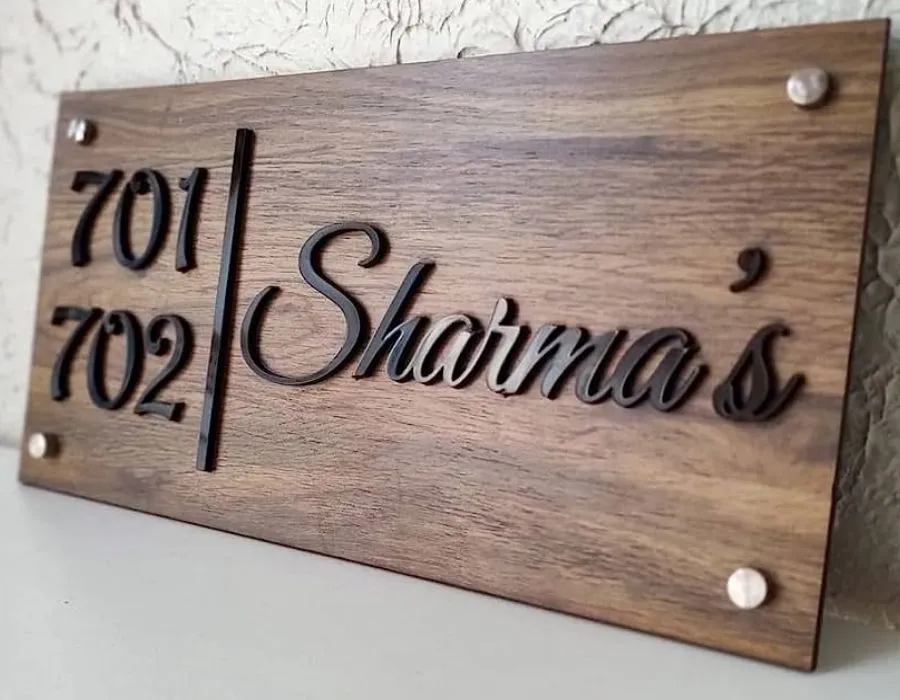 Wooden Plate with Acrylic 3D Letters Lahore