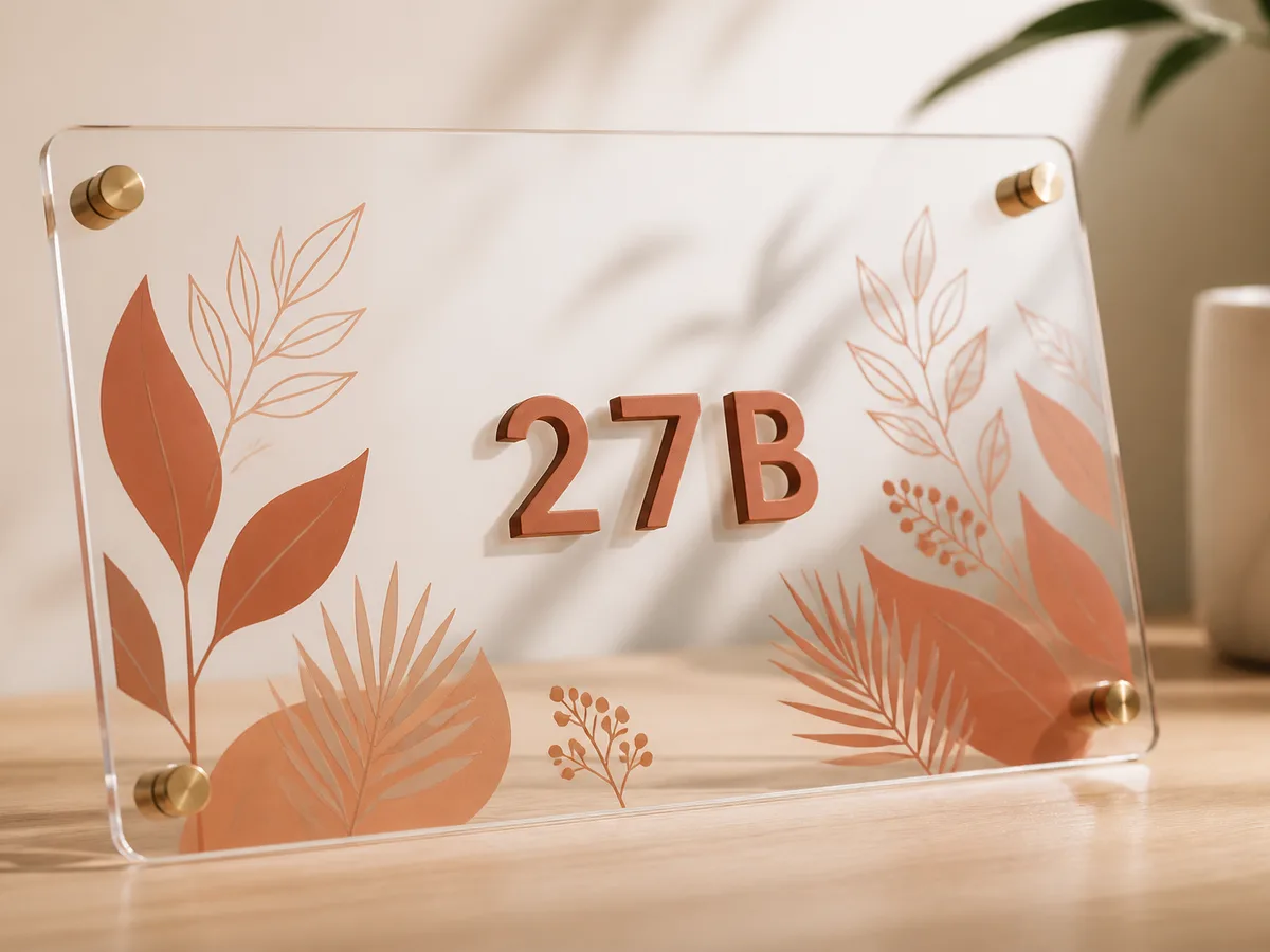 Acrylic Plate with UV print & Acrylic 3D Letters Lahore