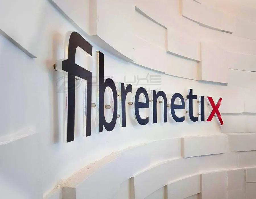 Acrylic SS Brush Top Unlit Signage