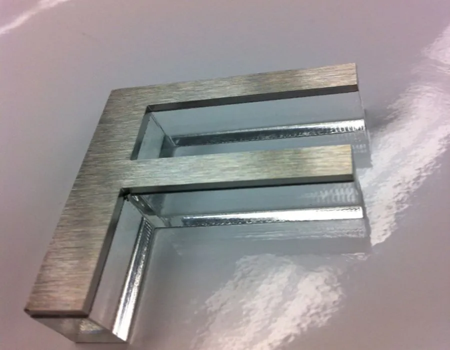 Acrylic SS Brush Top Unlit Signage