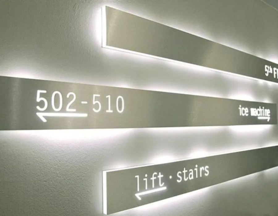 Acrylic + SS revers Cut Letters with LED Signage Lahore