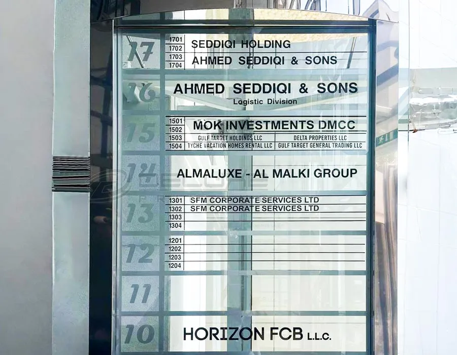 Acrylic + SS Plates + Vinyl Cut Letters Signage Lahore