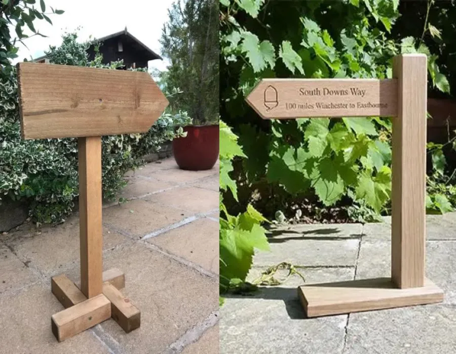 Wooden Bars Stand with Engraving / Color Vinyl Letters Lahore