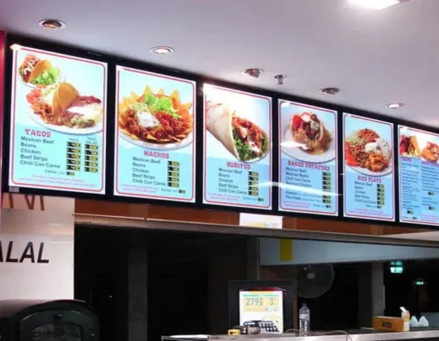 Menu Poster Board Light Box Lahore