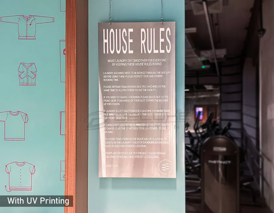 SS Silver Hanging Signage Lahore