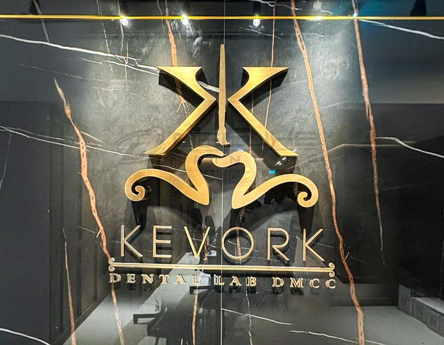 SS with Gold Platting Unlit Signage