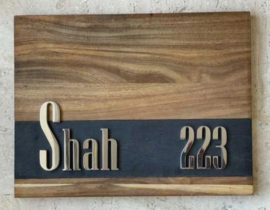 Wooden Plate with Laser Engraved Letters Lahore
