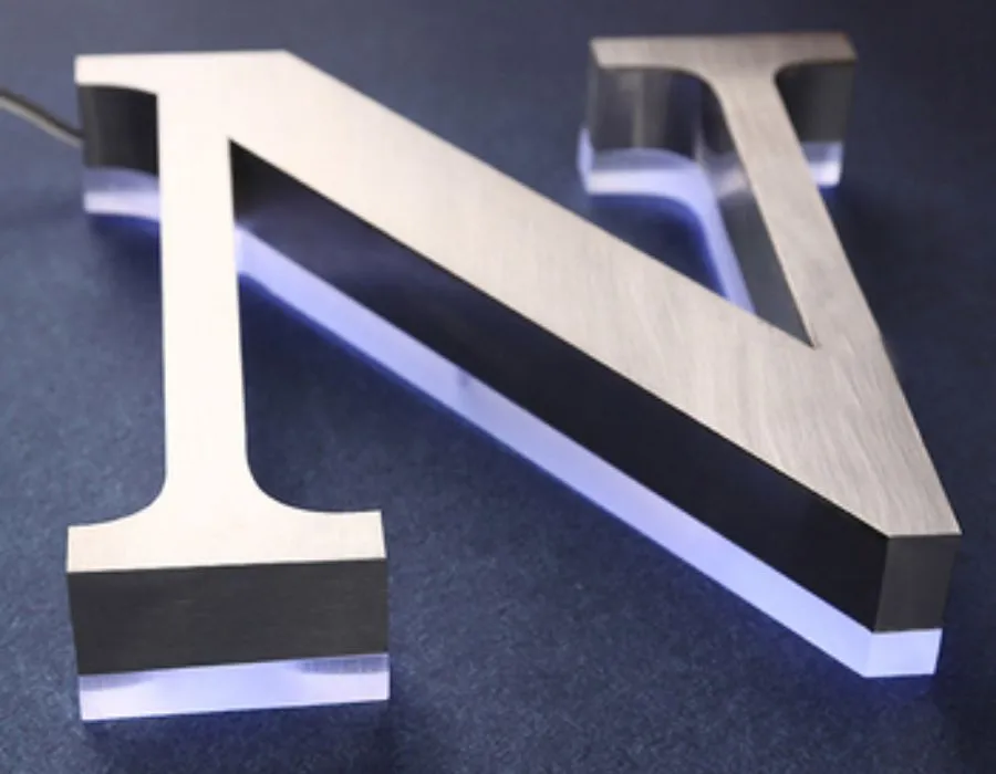 SS Brush Finish Outlit Signage Lahore