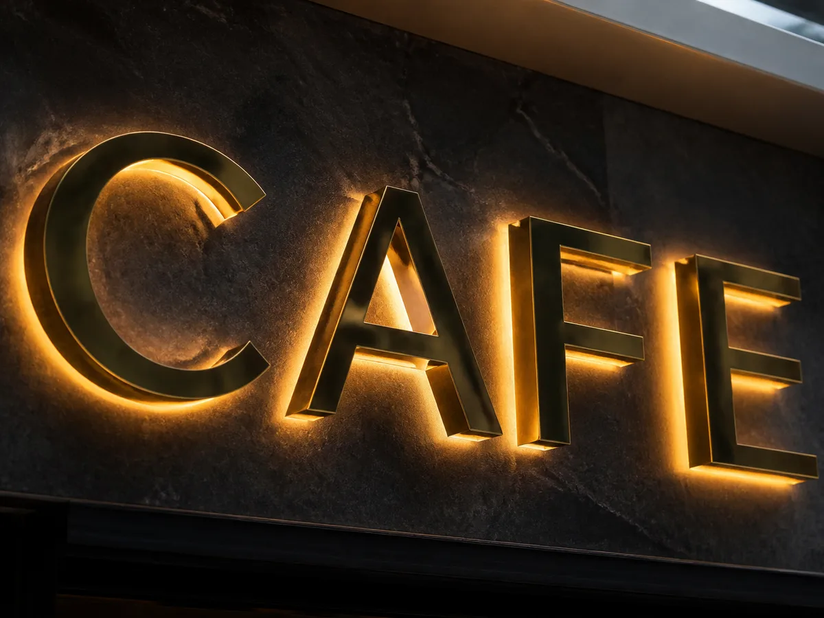 SS Gold Platted 3D Letters Backlit Signage