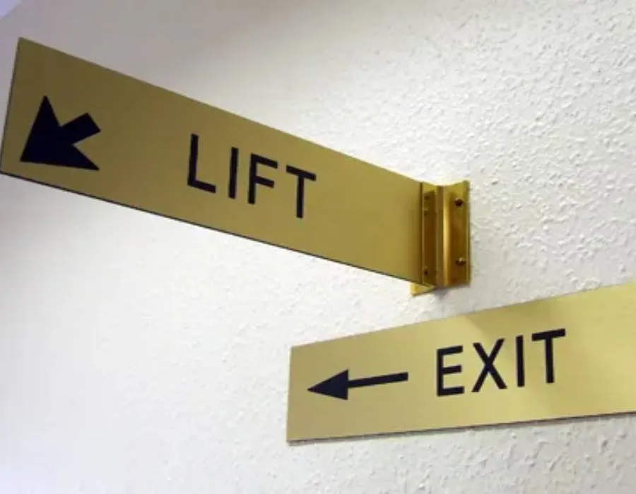 SS Gold Wall Mounted Signage Lahore