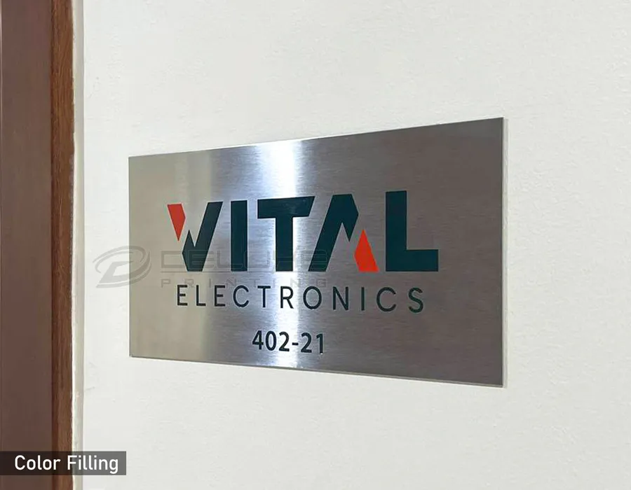 SS Mirror Finish + Gold Brush Finish Plate Lahore