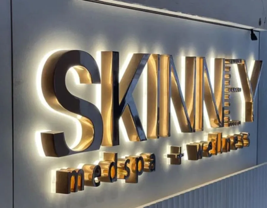 SS with Gold Platting Outlit Signage Lahore