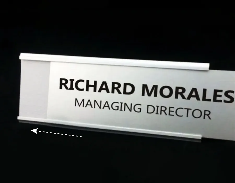 Aluminum Sliding Panels with Plate + Vinyl Cut Letters Lahore