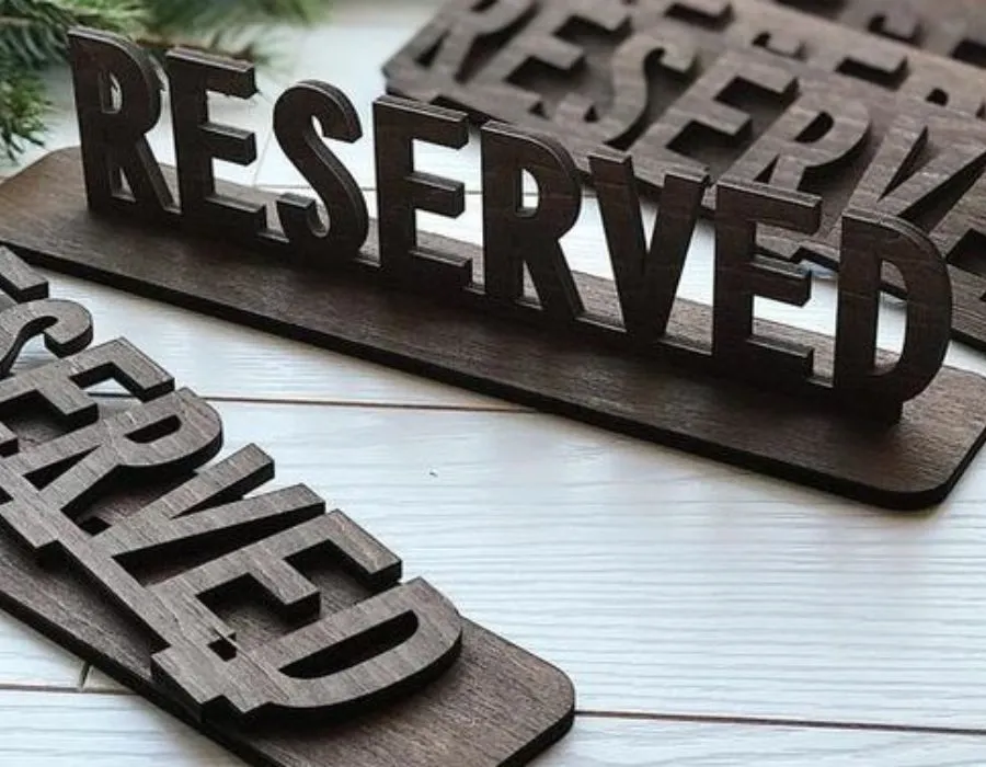 Wooden Cut 3D Letters with Base Lahore