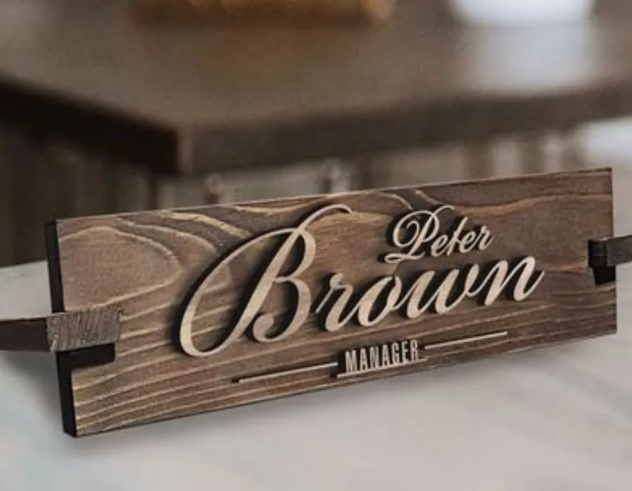 Wooden Plate with Acrylic 3D Letters Lahore