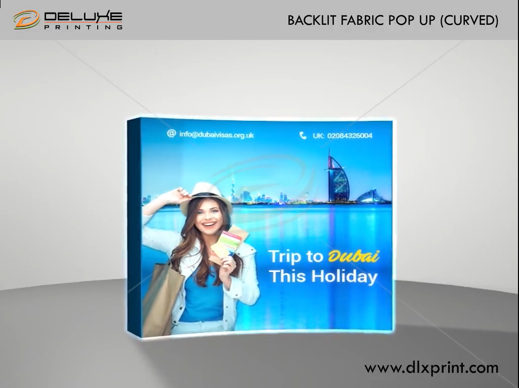 backlit Curved fabric popup Lahore